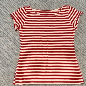 Brandy Melville Red and White Striped Tee